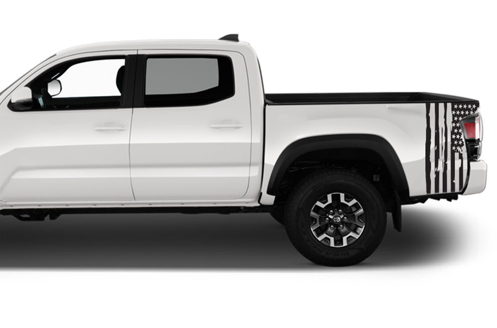 USA Flag Bed Graphics Kit Vinyl Decal Compatible with Toyota Tacoma Double Cab
