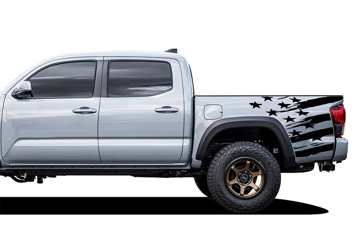 USA Flag Bed Graphics Vinyl Decals Compatible with Toyota Tacoma