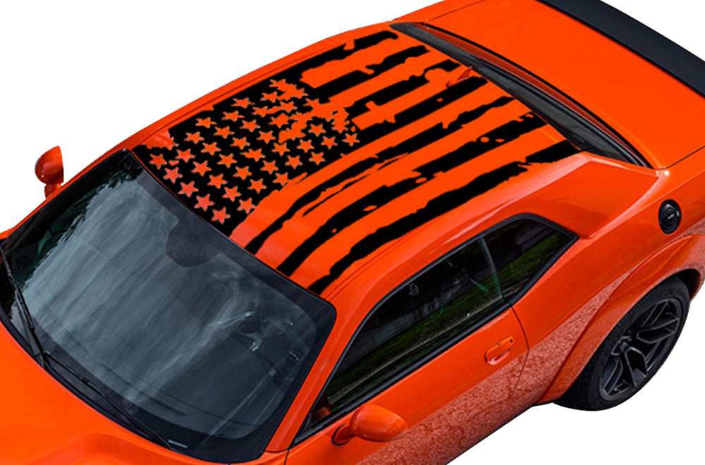 Dodge Challenger American Flag Quarter 3rd Window Decals Fits 2008 Dodge Challenger American Flag Quarter 3rd Window Decals Fits 2008