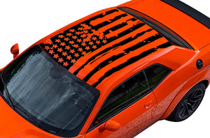 USA Flag Roof Graphics Vinyl Decal Compatible with Dodge Challenger