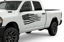 Load image into Gallery viewer, USA Flag Side Graphics Kit Vinyl Decal Compatible with Dodge Ram 2500 Crew Cab