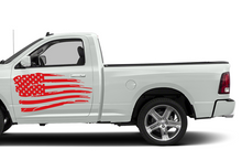 Load image into Gallery viewer, USA Flag Side Graphics Vinyl Decals Compatible with Dodge Ram Regular Cab 1500