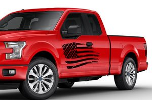 USA Flag Graphics decals for Ford F150 Super Crew Cab 6.5''