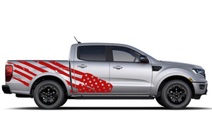 USA Flag Bed Vinyl Decal Compatible with Ford Ranger