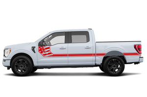 USA Flag Side Stripes Decals Graphics Compatible With F150