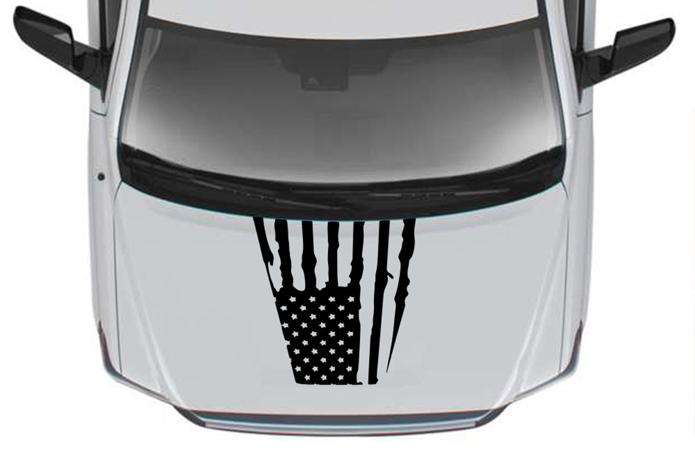 USA Hood Graphics Kit Vinyl Decal Compatible with Toyota Tundra Crewmax
