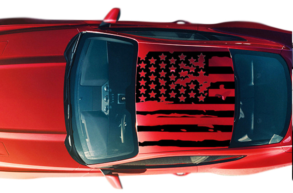 USA Roof Decals Graphics Vinyl Decals Compatible with Ford Mustang
