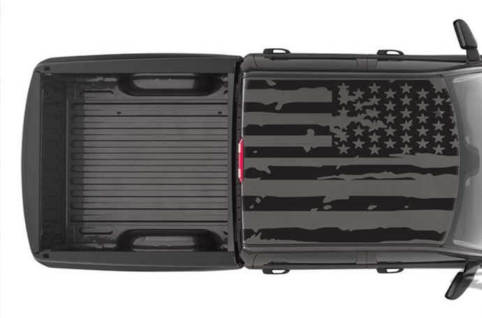 USA Roof Flag Graphics Kit Vinyl Decal Compatible with Dodge Ram Crew Cab 1500