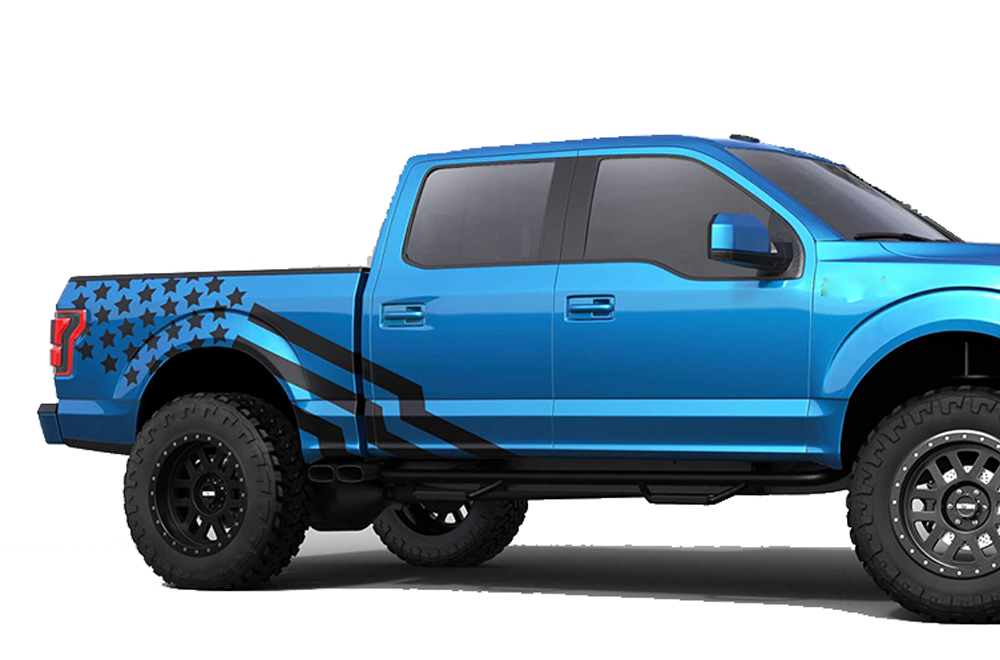 USA Side Decals Graphics Vinyl Decals Compatible with Ford F150 Super Crew Cab 5.5''