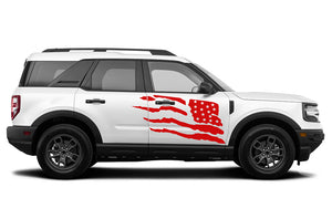 USA Door Flag Side Graphics Vinyl Decals Compatible with Ford Bronco Sport