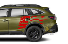 Load image into Gallery viewer, USA Flag Back Door Graphics Vinyl Subaru Outback Decals 