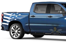 Load image into Gallery viewer, USA Flag Bed Graphics Vinyl Decals for Chevrolet Silverado