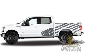 USA Flag Bed Stickers Graphics Ford F150 Super Crew Cab decals 2018, 2020, 2021