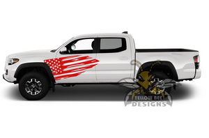 USA Flag Door Side Graphics for Toyota Tacoma Decals