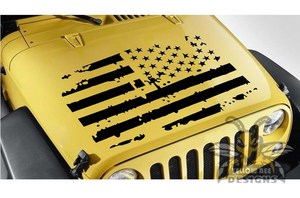 USA Flag Graphics Stickers JL 2018 Wrangler Hood decals