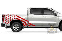 Load image into Gallery viewer, USA Flag Side Graphics Vinyl for Chevrolet Silverado Decals
