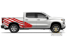 Load image into Gallery viewer, USA Flag Side Graphics Vinyl Decals Compatible with Chevrolet Silverado 1500 Crew Cab