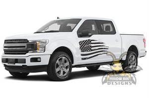 USA Flag Side Graphics Ford F150 Decals Super Crew Cab