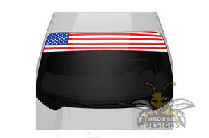 USA Flag Sun Strip Decal Vinyl Windshield Banner Universal Visor Sticker 60 x 10  inches