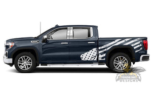 USA Flag bed side Graphics Vinyl Compatible gmc sierra decals
