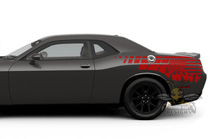 USA Mountains Side Graphics Vinyl Decals for Dodge Challenger