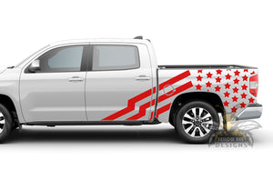 USA Side Stripes Graphics Vinyl Decals for Toyota Tundra