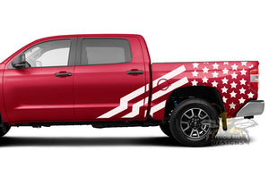 USA Side Stripes Graphics Vinyl Decals for Toyota Tundra
