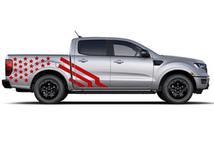 US Flag Side Graphics Decals Compatible with Ford Ranger