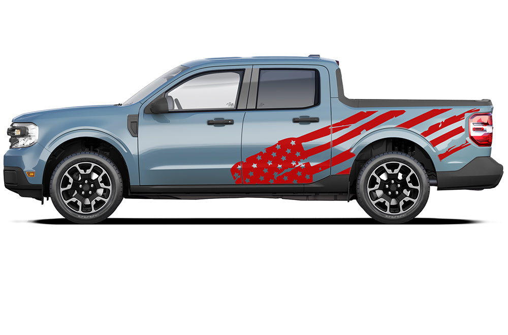 American flag black and white car sticker