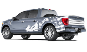 Ford F150 US Flag & Mountains Graphics Decals For Ford F150