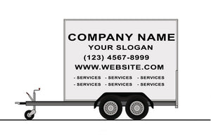Business Vinyl Lettering, Graphics, Decals For Trailer 7' x 14' 