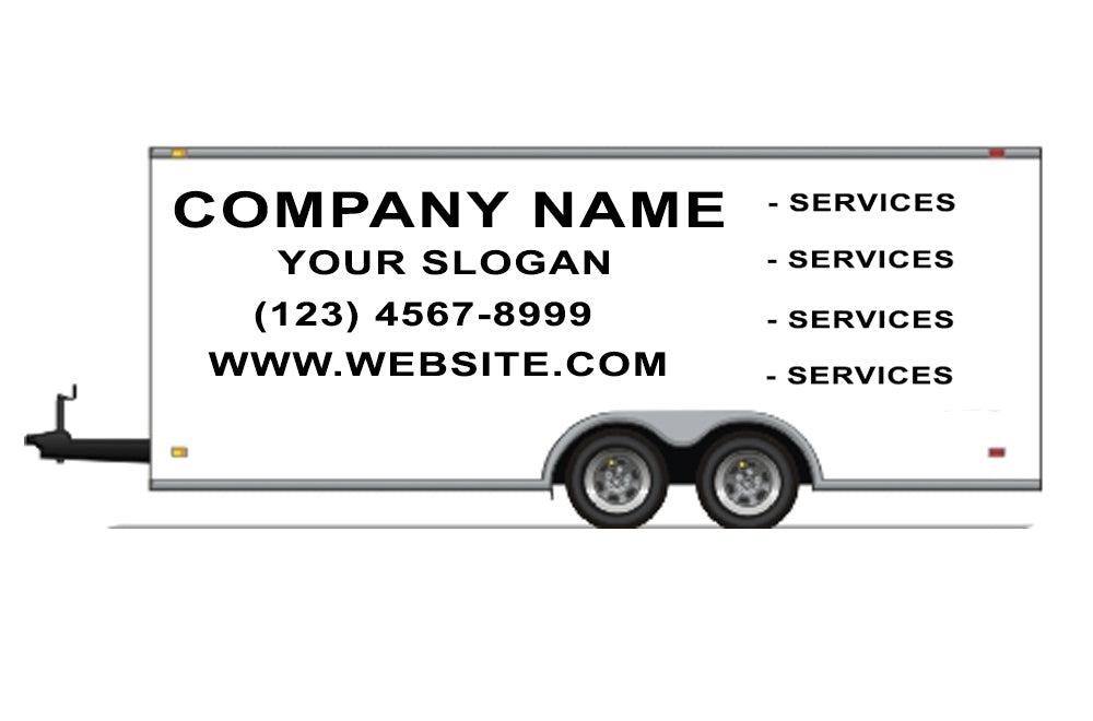 Business Vinyl Lettering, Graphics, Decals For Trailer 7' x 16'