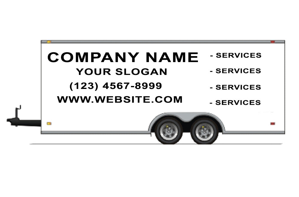 Business Vinyl Lettering, Graphics, Decals For Trailer 7' x 16' 
