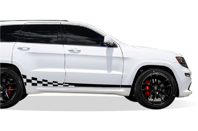 Wavy Flag Graphics Kit Vinyl Decal Compatible with Grand Cherokee 2000-Present