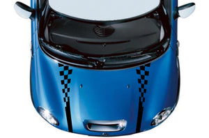 Wavy Hood Stripes Graphics Vinyl Decal Compatible with Mini Cooper