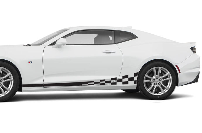 Wavy Side Stripes Graphics Vinyl Decals Compatible with Chevrolet Camaro