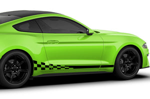 Wavy Side Stripes Graphics Vinyl Decals Compatible with Ford Mustang