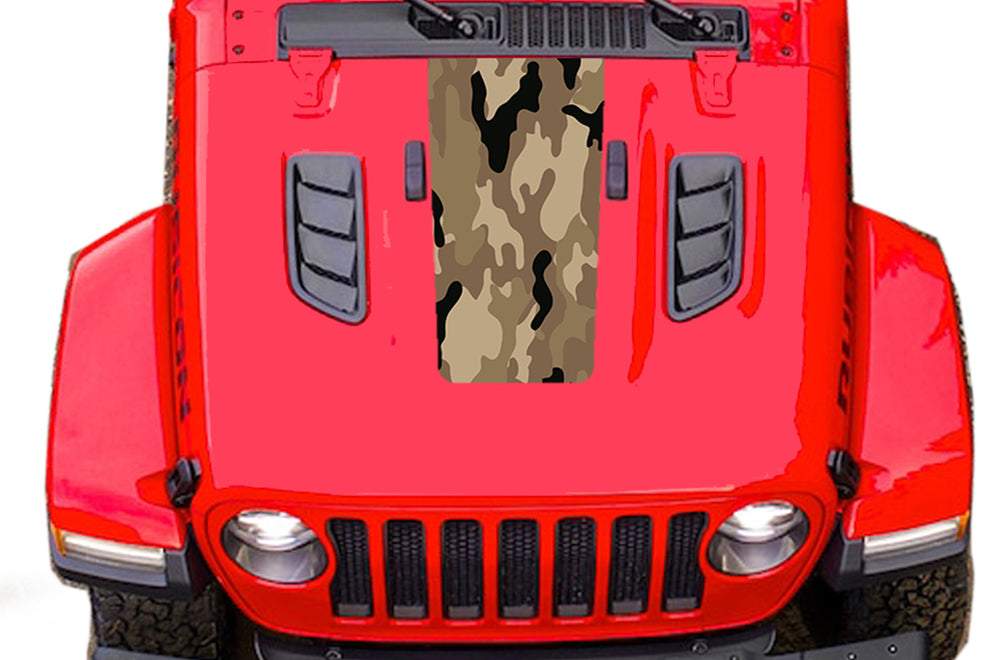 Jeep JT Gladiator Hood Brown Camouflage Graphics compatible with JT Gladiator