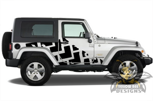 Tire Tracks Graphics Kit Vinyl Decal Compatible with Jeep JK Wrangler 2007-2018