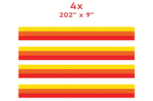 Class A Motor Home Red Orange Yellow Retro Stripes Decals, rv Graphics Vinyl Kits